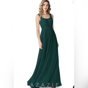 Azazie Hunter Scoop Neck Green Bridesmaids Dress in Pine Custom Size 14/Custom